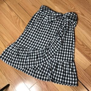 Plaid Skirt with Tie Waist